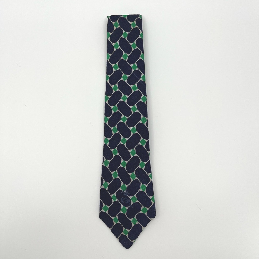 Vtg 70s Countess Mara Mens Tie Joskes Texas Geometric Jacquard Wide